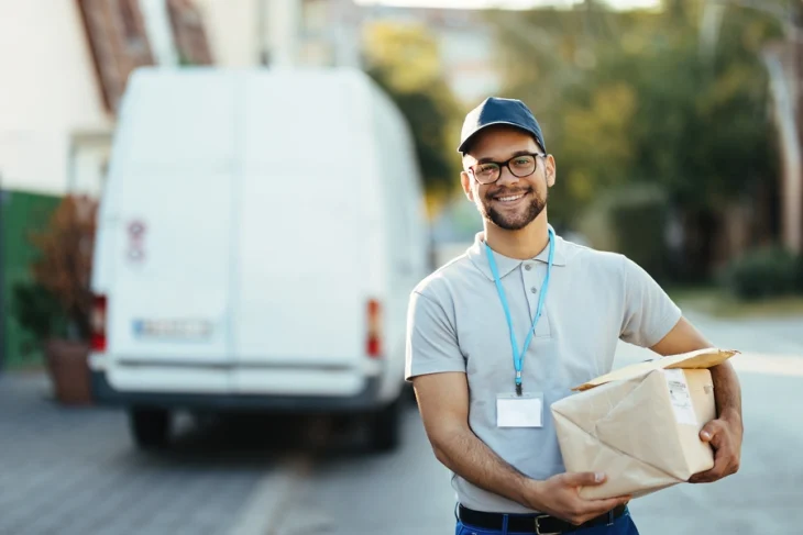 happy courier