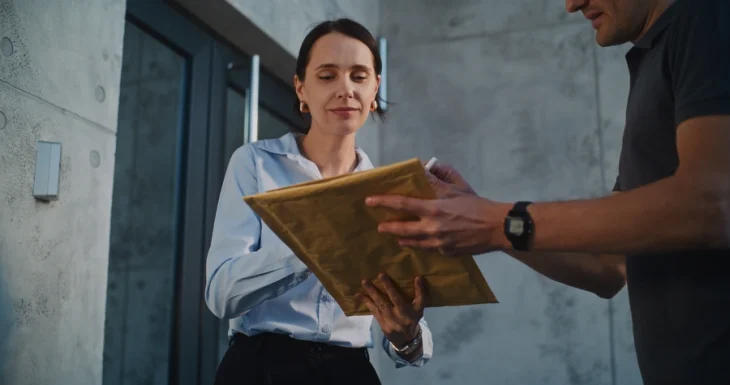 courier delivering legal docs